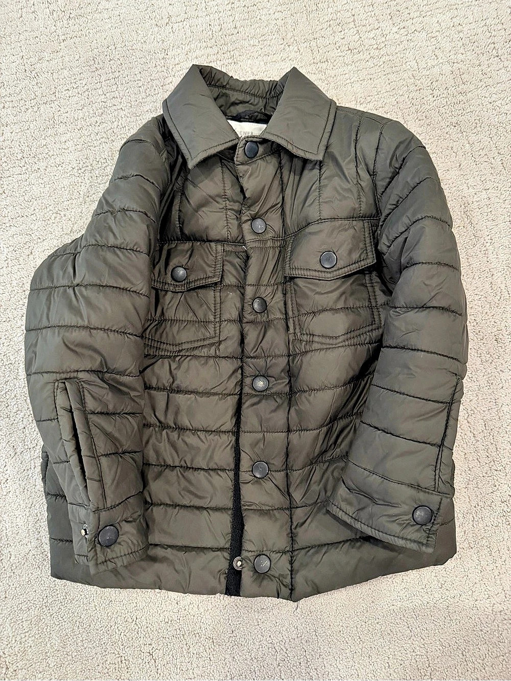Scene and Heard Boys Quilted Puffer Jacket in Green
